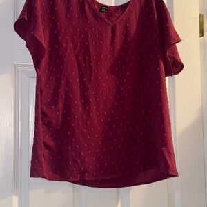 SHEIN Deep Red Short Sleeve Top